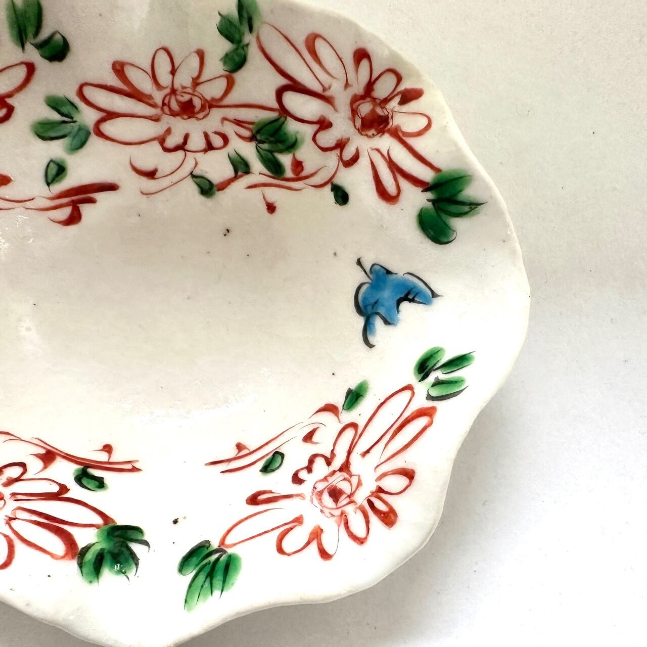 志野赤絵花鳥文ひらひら小鉢【榛澤宏】 | うつわや はんのき