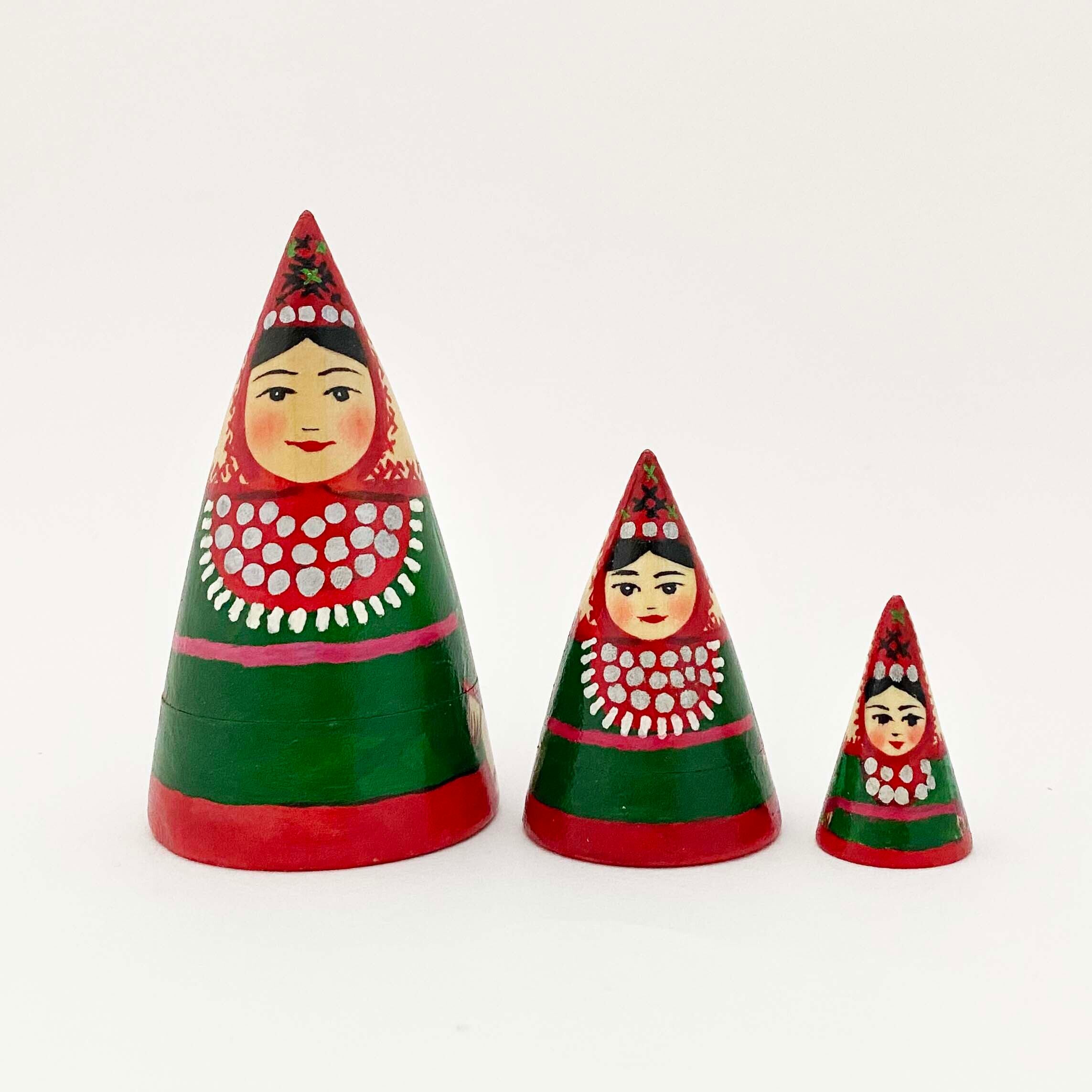 マリエル共和国マトリョーシカ（円錐緑 / 3個組）