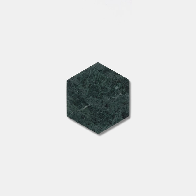 MARBLE HEXAGON COASTER - Indian green marble