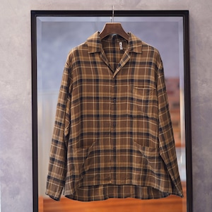 KAPTAIN SUNSHINE(キャプテンサンシャイン) 24SS "Open Collar Shirt Jacket" -BROWN PLAID-