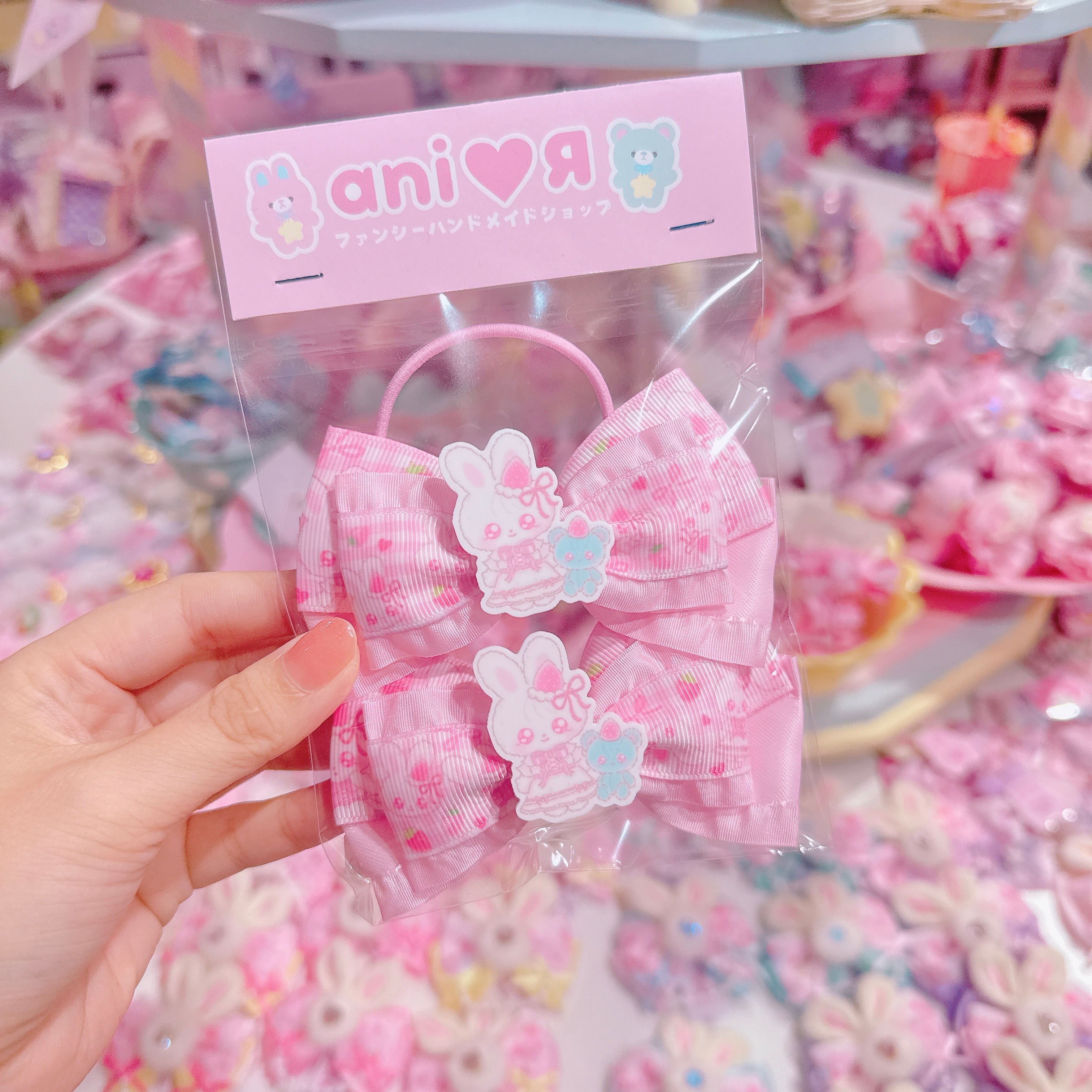 【R7】41-18リボンツインヘアゴム