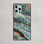 iPhoneケース シェル 貝殻模様｜ターコイズミックスのシェル柄プリント SHELL009-1