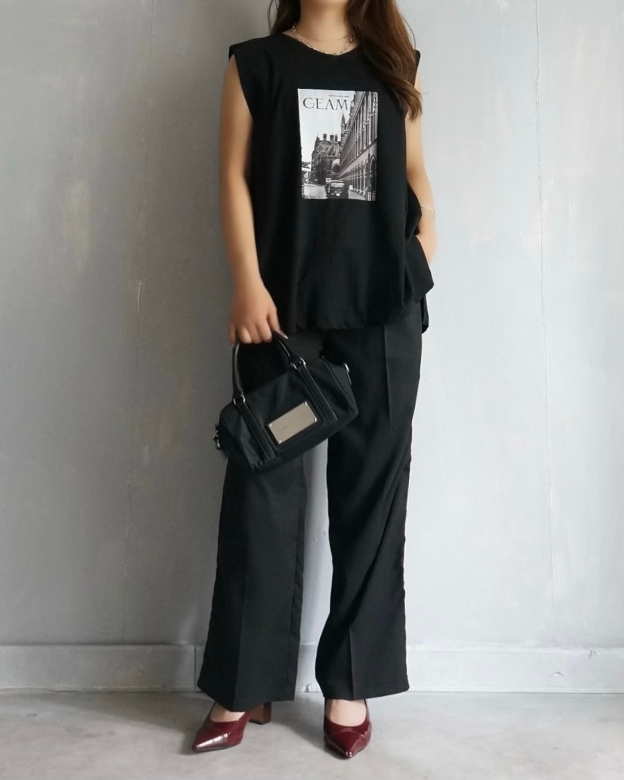 タックスリーブモードTee／Black