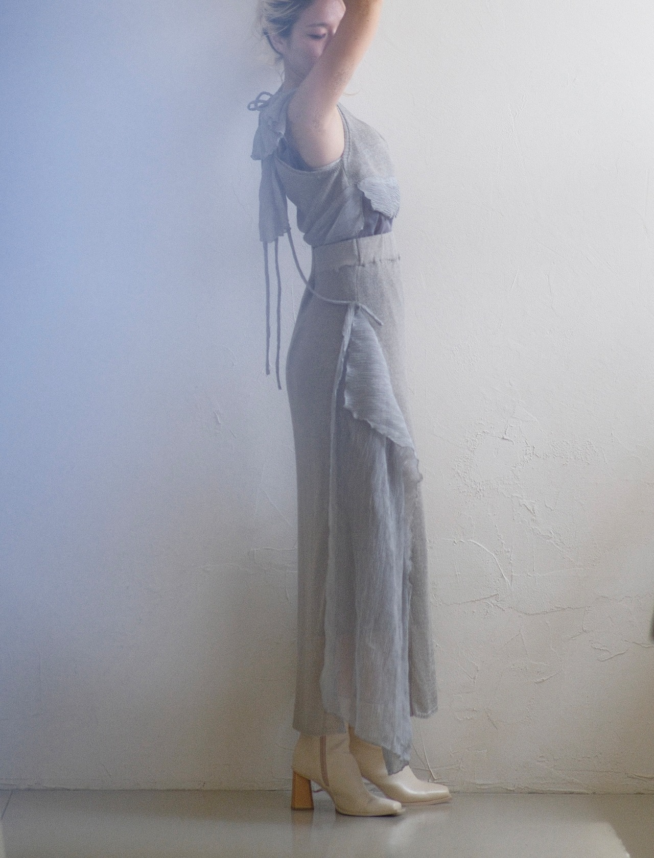 Sheer Layered Puff Top / GRAY - 3