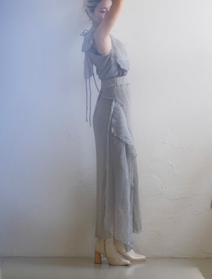 Sheer Layered Puff Top / GRAY