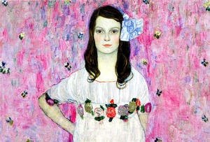 グスタフ・クリムト作品「メーダ・プリマヴェージの肖像」展示用フック付金箔張ミクストメディア クリムト 絵画