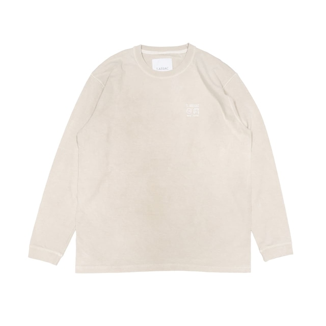 LONG SLEEVE T-SHIRT<PIGMENT DYE 04> / BEIGE