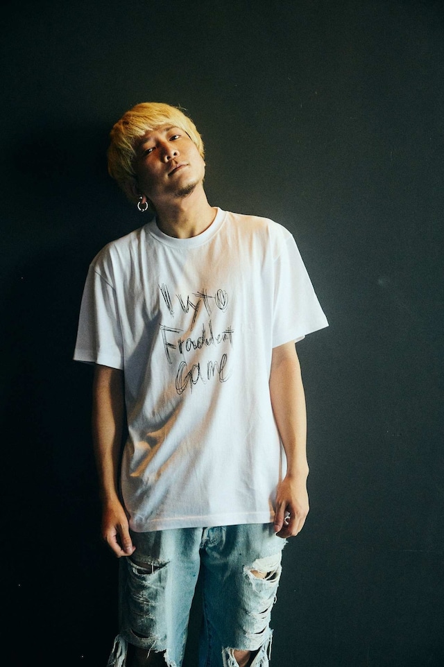 Hand writng logo Tee / White