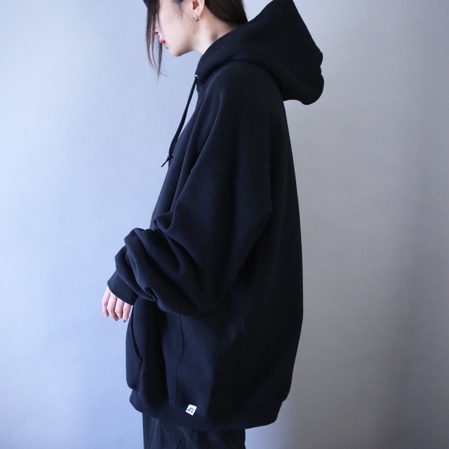 "RUSSELL ATHLETIC" XXXXL super over silhouette black sweat parka