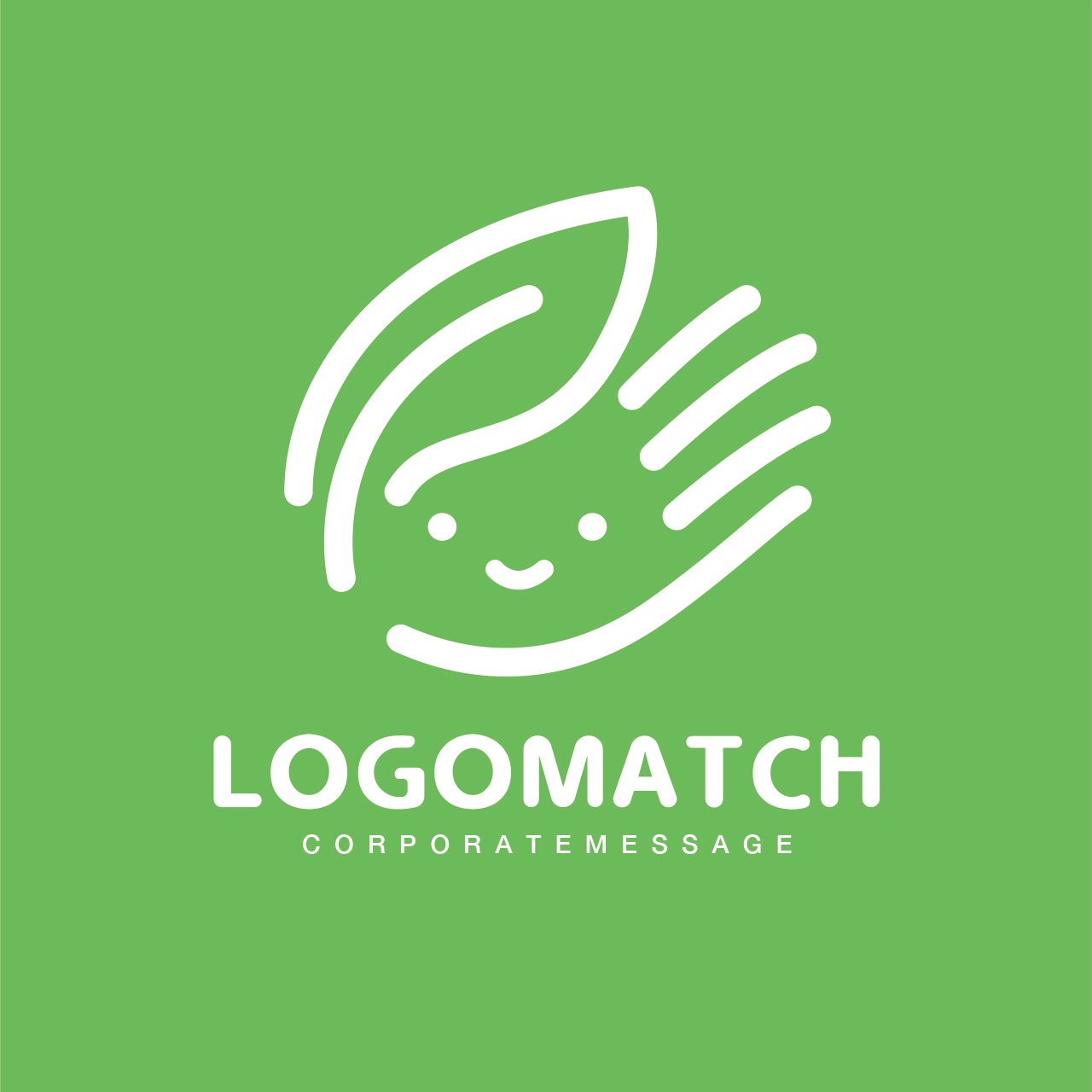 寄り添う手と葉くんのロゴ