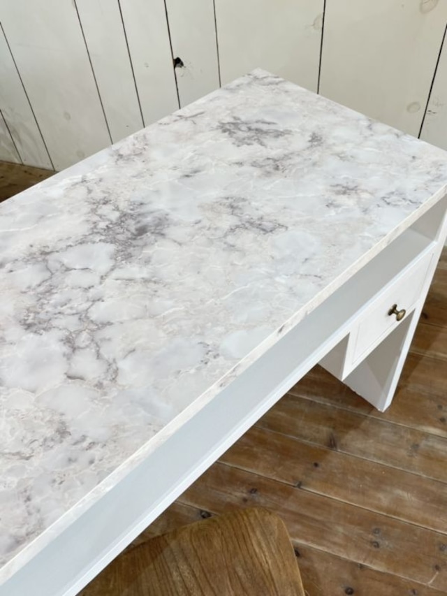 引出し付きネイルテーブル大理石900 (アンティーク調ネイルデスク) W920×D450 かわいいドレッサー