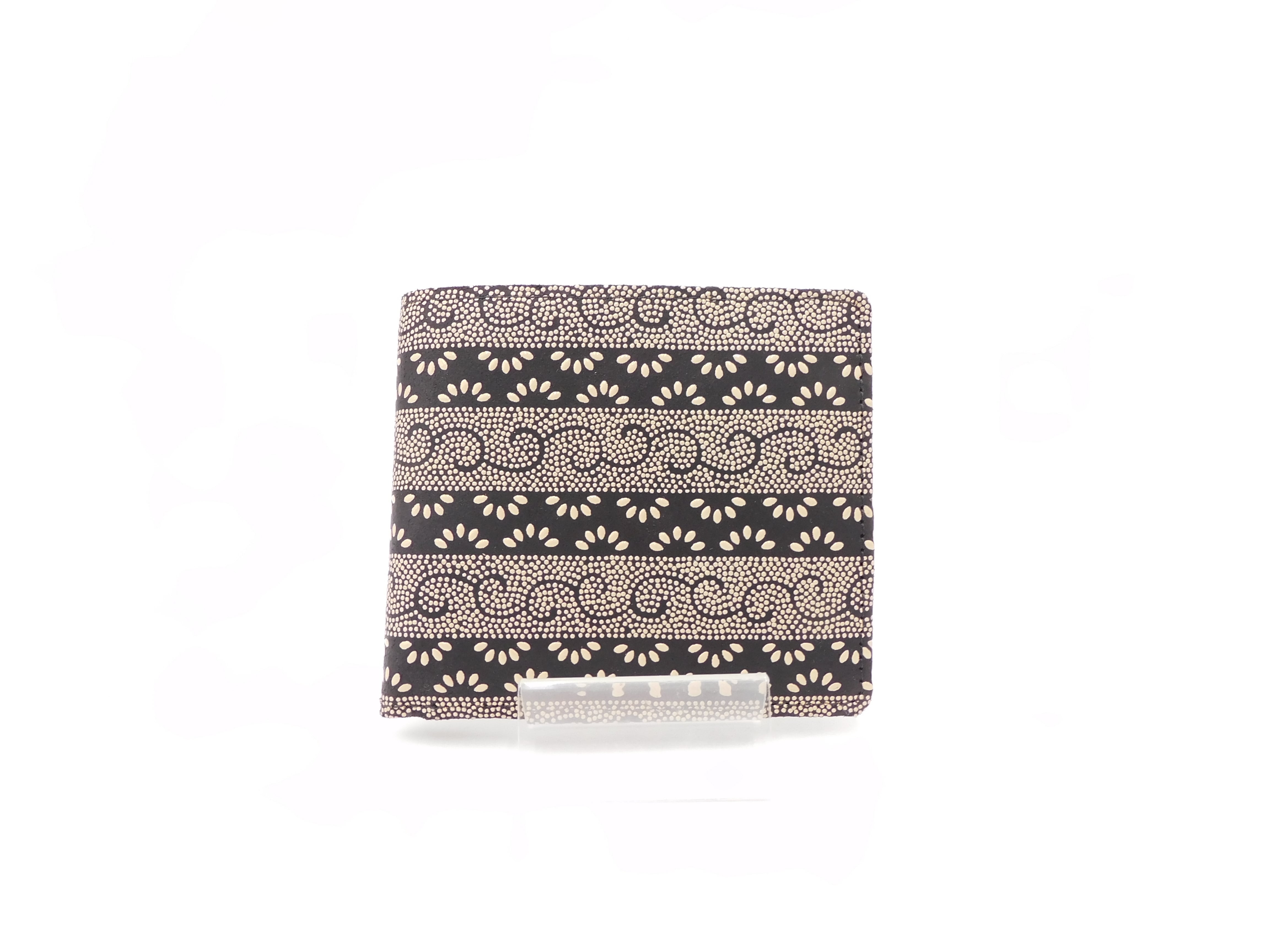 札入(小銭付) 黒/白 段菖蒲柄