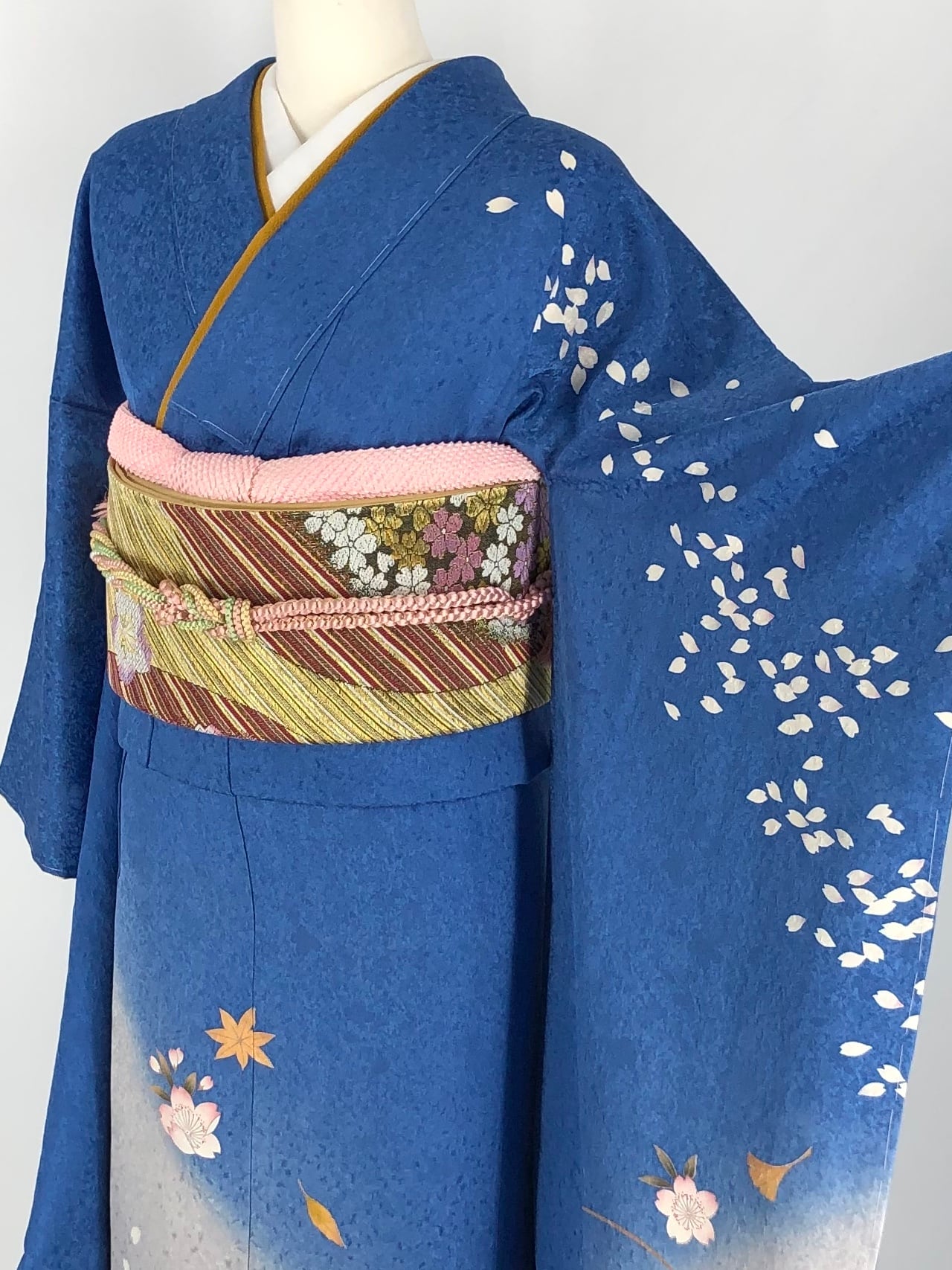 振袖レンタル フルセット 青地花簪桜文 MLサイズ 030 | きもの 振袖レンタル フルセット 青地花簪桜文 MLサイズ 030 | きもの