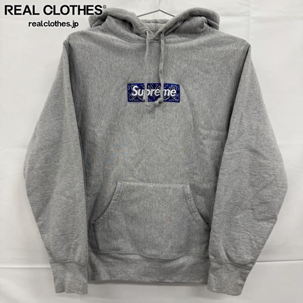 Supreme シュプリーム 19AW グレー Bandana Box Logo Hooded バンダナボックスロゴパーカー XL Supreme/シュプリーム【19AW】Bandana Box Logo Hooded Sweatshirt