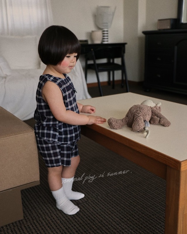 《予約》送料無料【normal play】Leaf Check Blouse