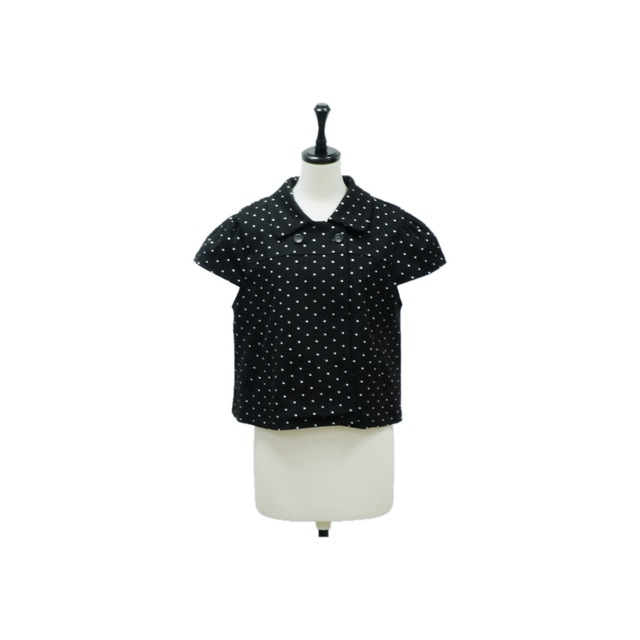 Dot puff sleeve vest