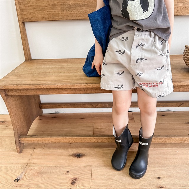 《取寄》 英字ロゴ総柄ショートパンツ （全２色） ADBB 韓国子供服 ハーフパンツ 短パン