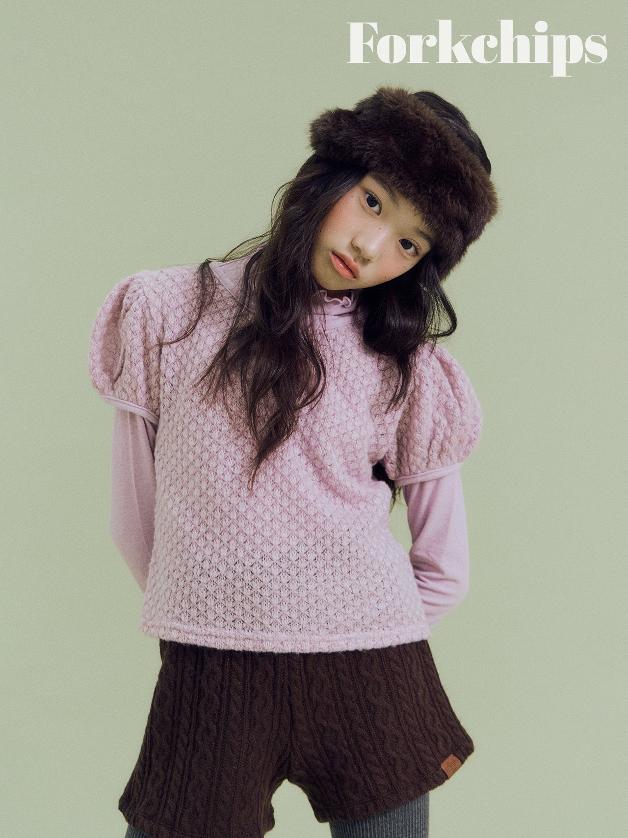 FORK CHIPS［取寄］bunny puff knit tee 26winter