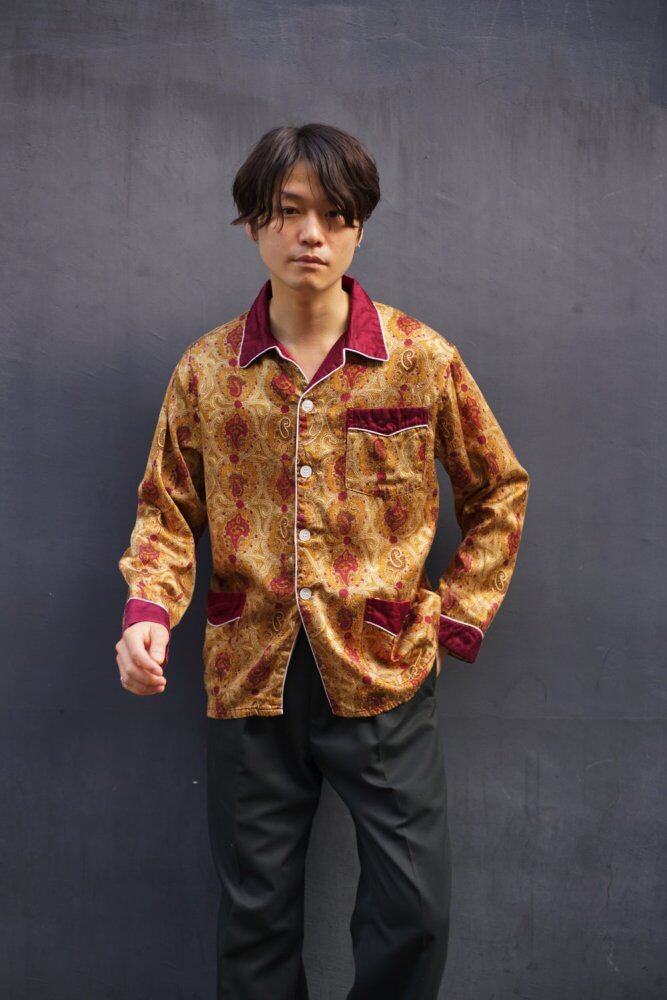トップス 1960s- Euro vintage pajama shirt Euro Vintage Paisley Pattern Pajamas Shirt [1960s-] EURO Vintage