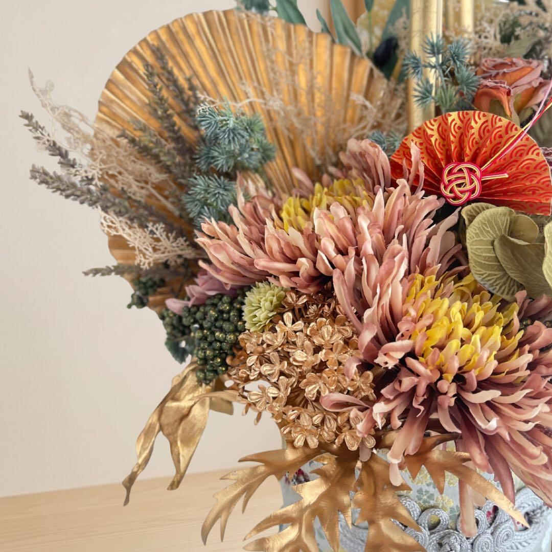 門松 Lサイズ・本格竹仕様 雅の迎春アレンジメント〜ドライスタイル