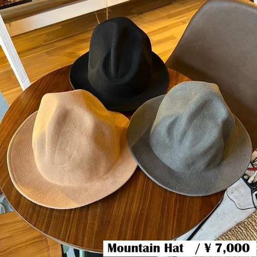 TOPANGA Accessory　Mountain hat　３Color マウンテンハット　３色　帽子　凹凸　ぼこぼこ　アクセサリー　外国　海外　つば　水平　