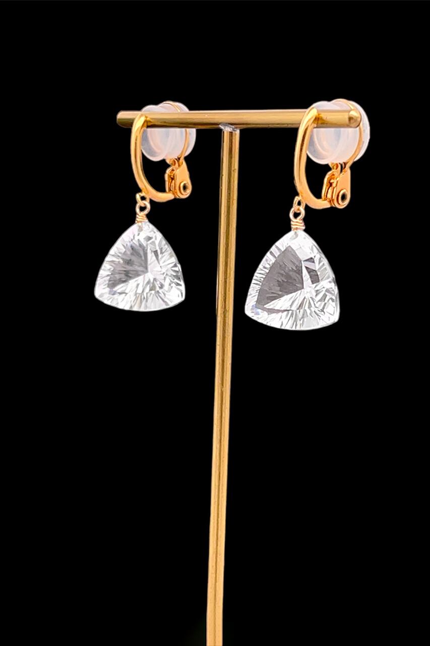 ✨大切にして✨②イヤリング価格となっております トリリアン型水晶✦コンケーブカット✦イヤリング | Precious Link