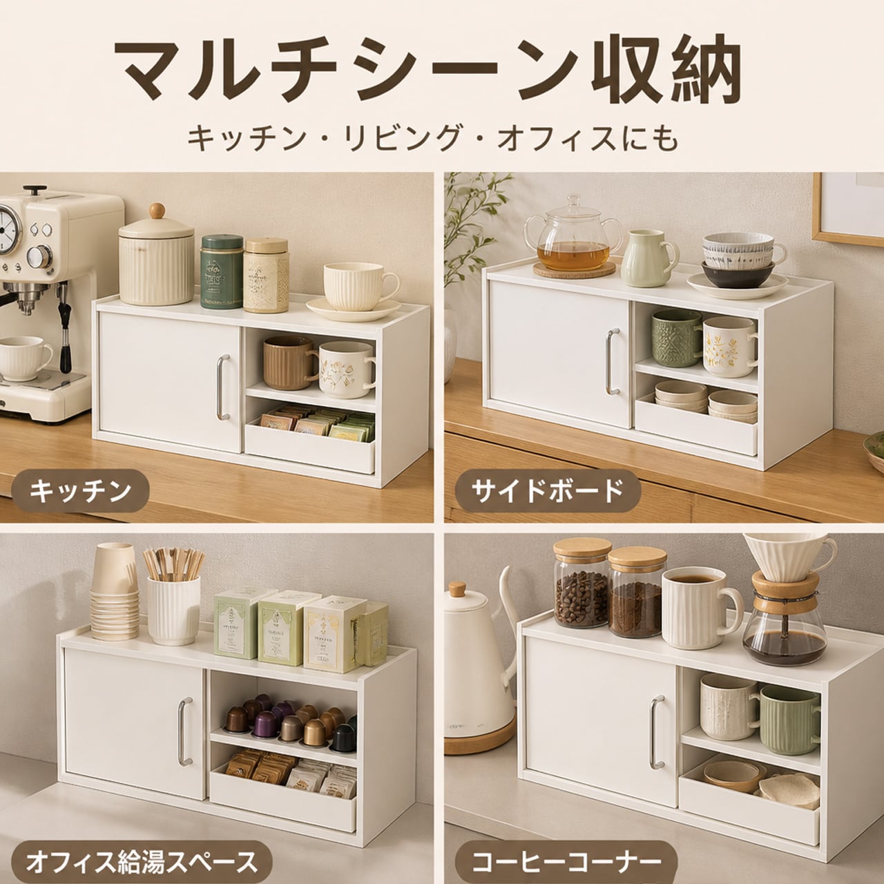 J110 .カップ収納ケース 防塵 卓上収納ラック コーヒーカップ ティー