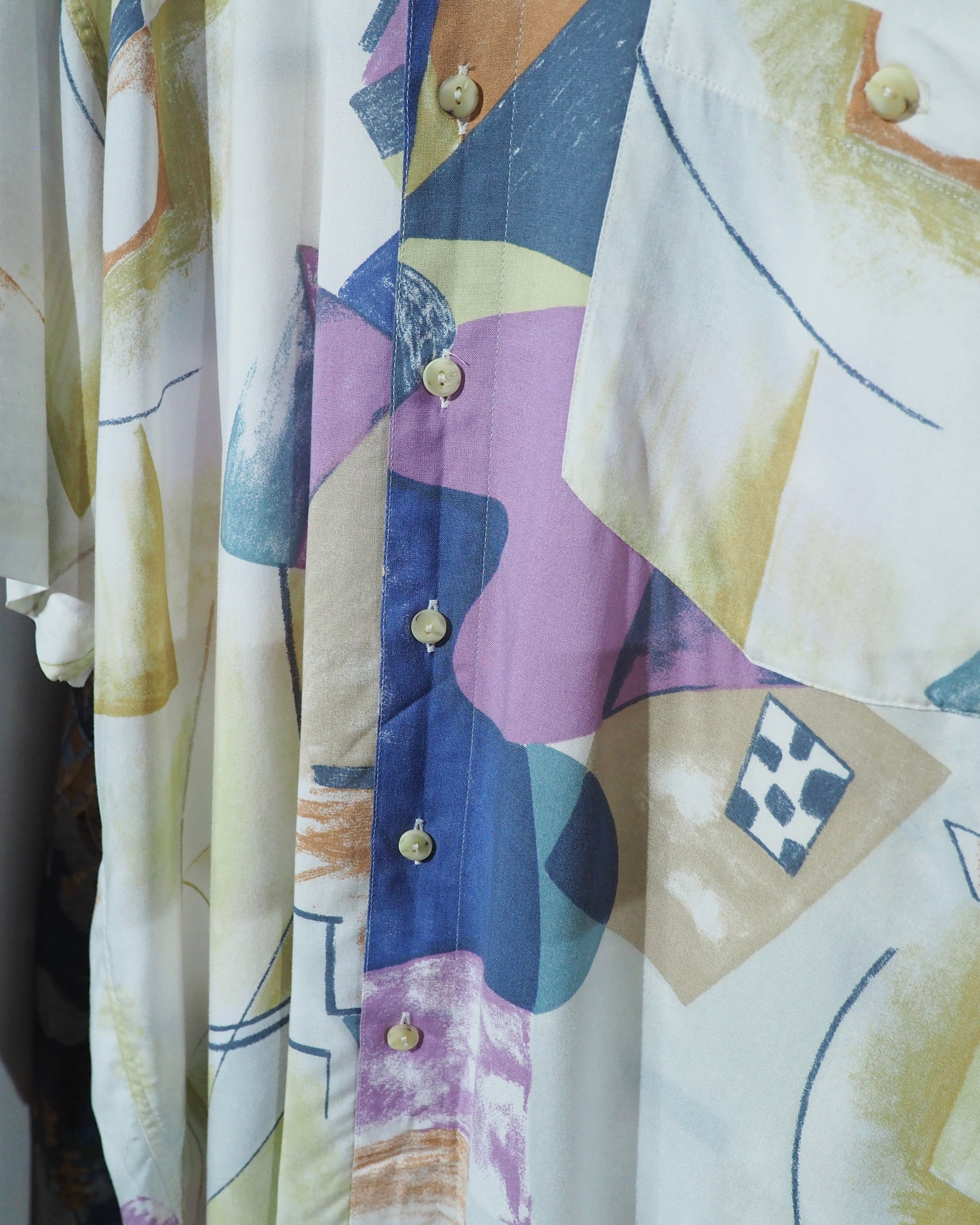 1990s Colorful Abstract art printed vintage loose SS shirt