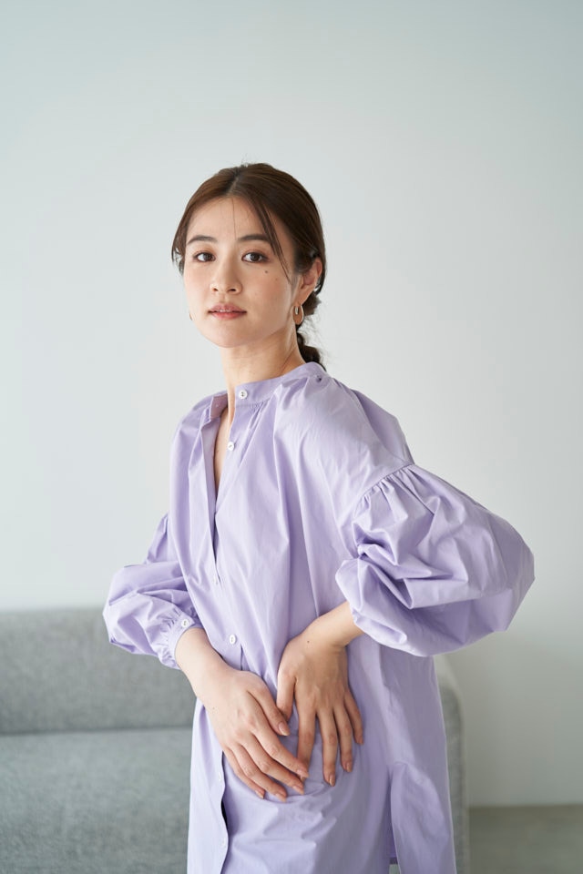 2way Gathered Blouse - LILAC