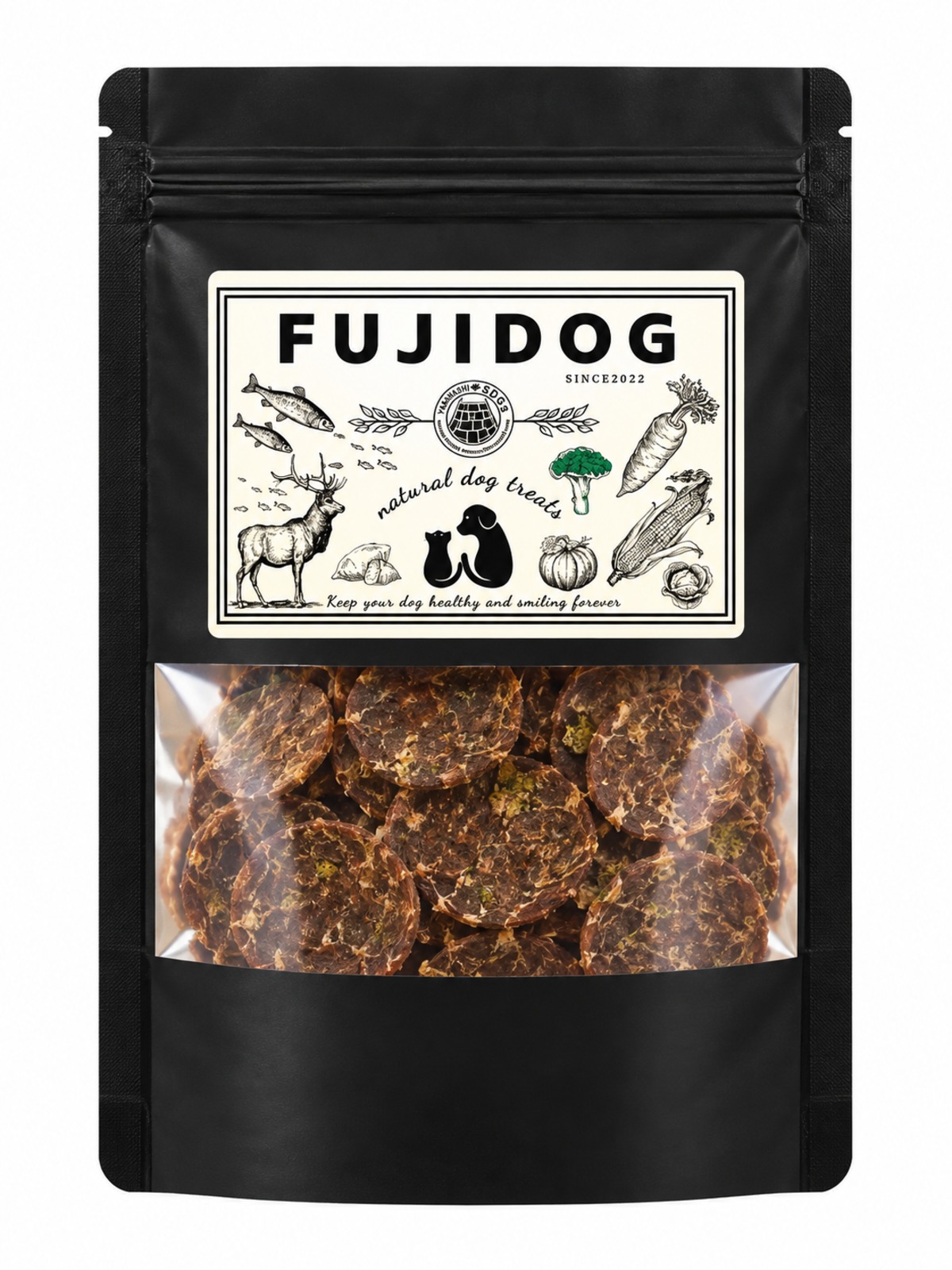 鹿肉チップス ブロッコリー入り 国産ジビエ 無添加 犬用おやつ 15g