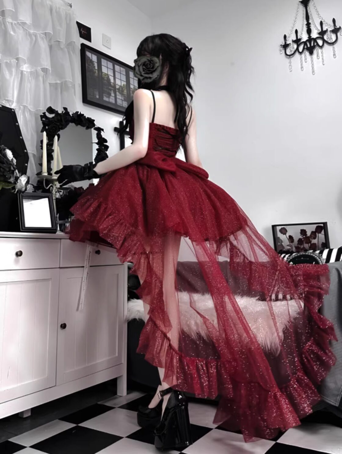 【ai】水色ゴスロリドレス　Mサイズ XSサイズあり【ANGEL R/エンジェルアール】フロントビジュー