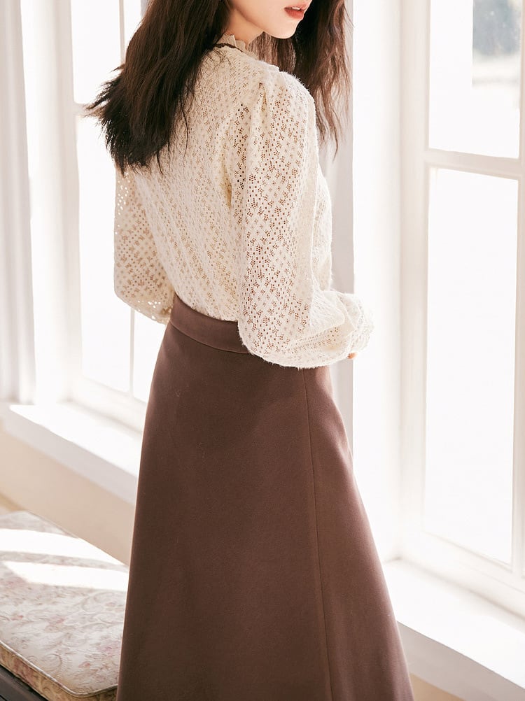 ブラウス レディース トップス 長袖 Vネック レース フリル シフォン 無地 シンプル ふんわりシルエット ガーリー 春夏 トップス 長袖 シャツブラウス レディース Vネック シースルー