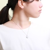 大人かわいく！使いやすいホワイト！ 薔薇ペンダント シルバー ネックレス A貨翡翠 jd_ne1024