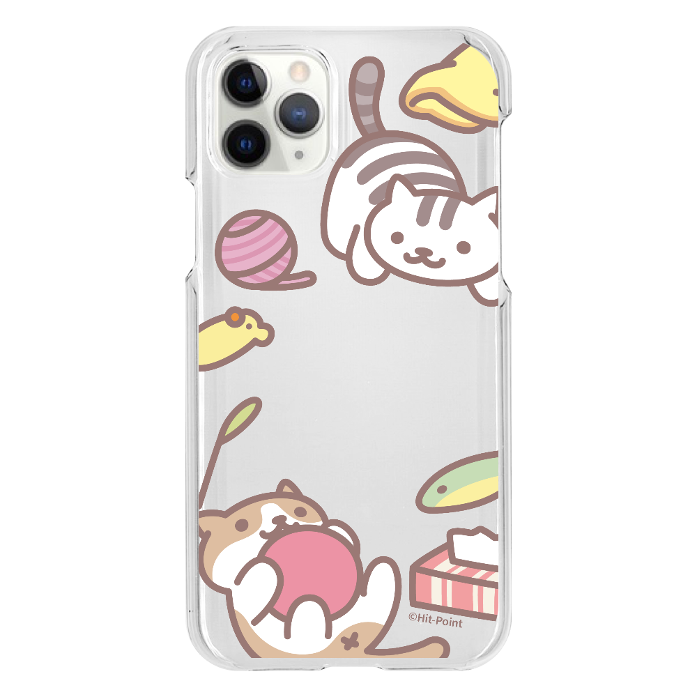 【iPhone 11 Pro】【ねこあつめ(ボールあそび)】スマホケース クリアタイプ