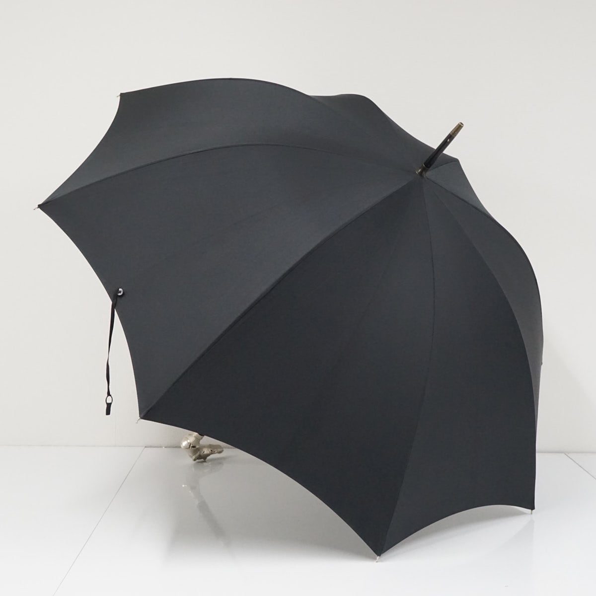 紳士傘 FOX UMBRELLAS フォックスアンブレラズ USED美品 傘 メンズ アニマルヘッド ブラック グレイハウンド  高級 63cm S3305 紳士傘 FOX UMBRELLAS フォックスアンブレラズ USED美品 傘 メンズ