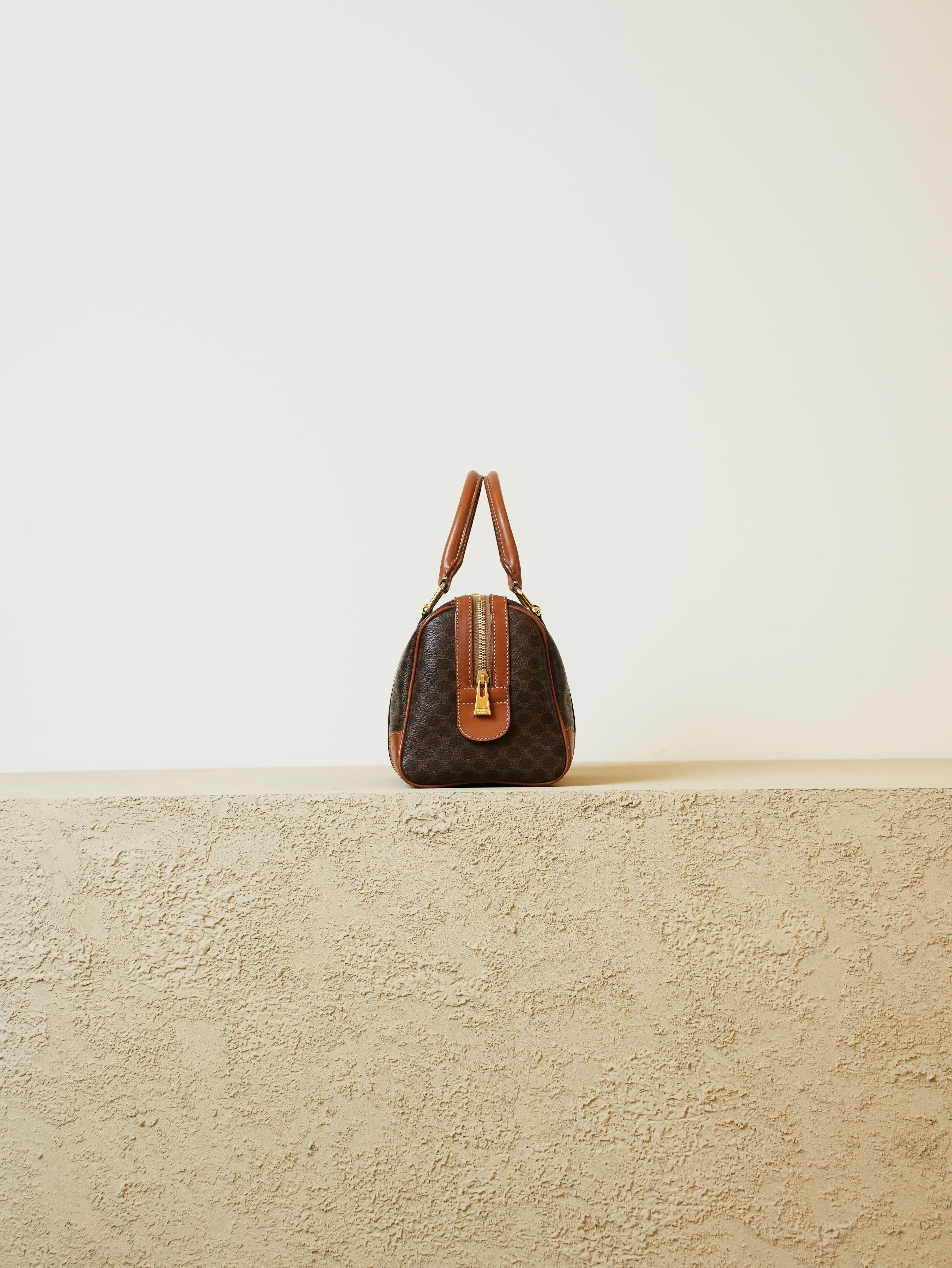 CELINE セリーヌ マカダム柄 ブラウン W26 ボストンバッグ | Raum Vintage