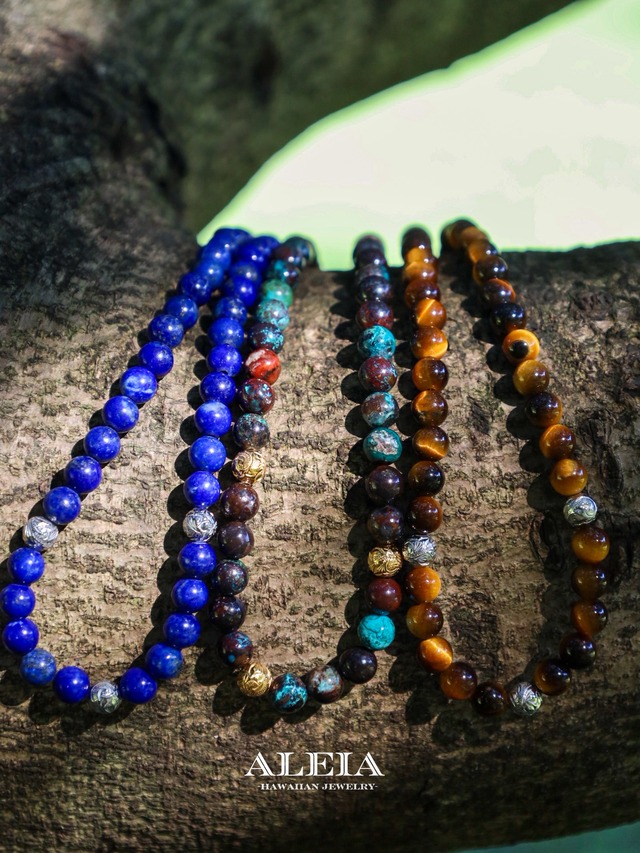 《男性向けサイズ》Triple Aloha Gem Necklace[316L]ハワイアンジュエリー