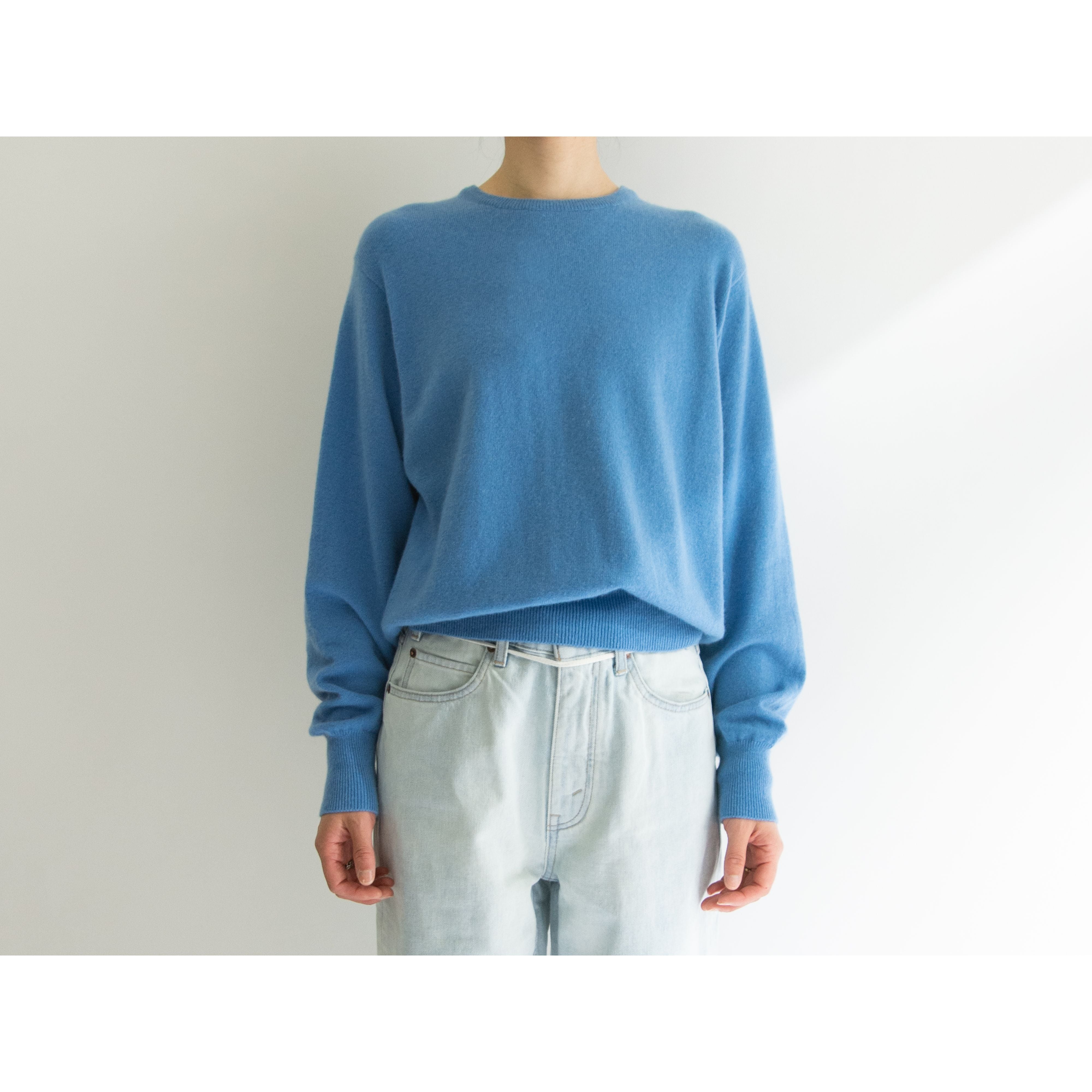 【Unknown Brand】100% Cashmere Crew Neck Sweater(カシミヤクルーネックセーター ニットプルオーバー)