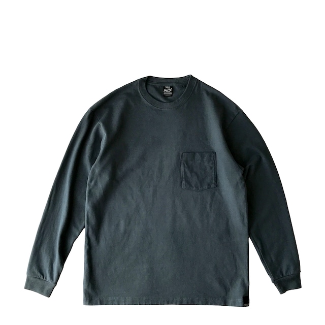 Mountains Organic cotton OnePoket Long sleeve T-SHIRT / Green Navy