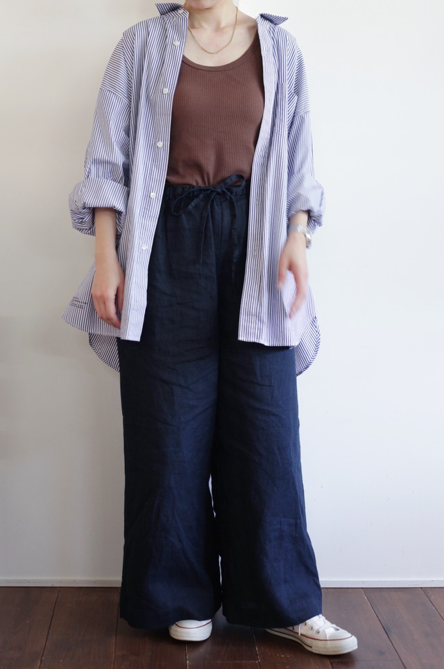 【fog linen work × minka(フォグリネンワーク × ミンカ)】リネンワイドパンツ  《 minka限定アイテム 》