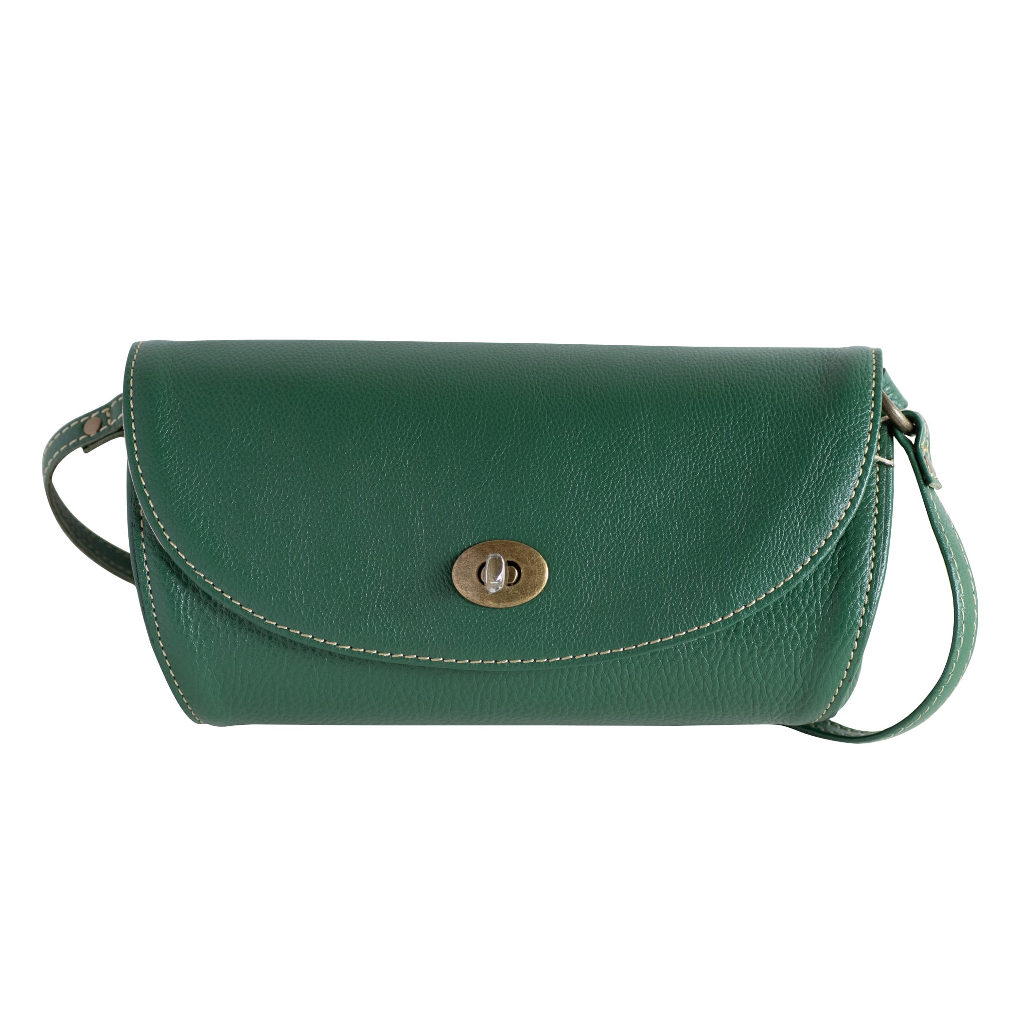 ベージュ レザー フラップバッグ LORISTELLA】シュリンクレザーフラップバッグ （ハンドバッグ