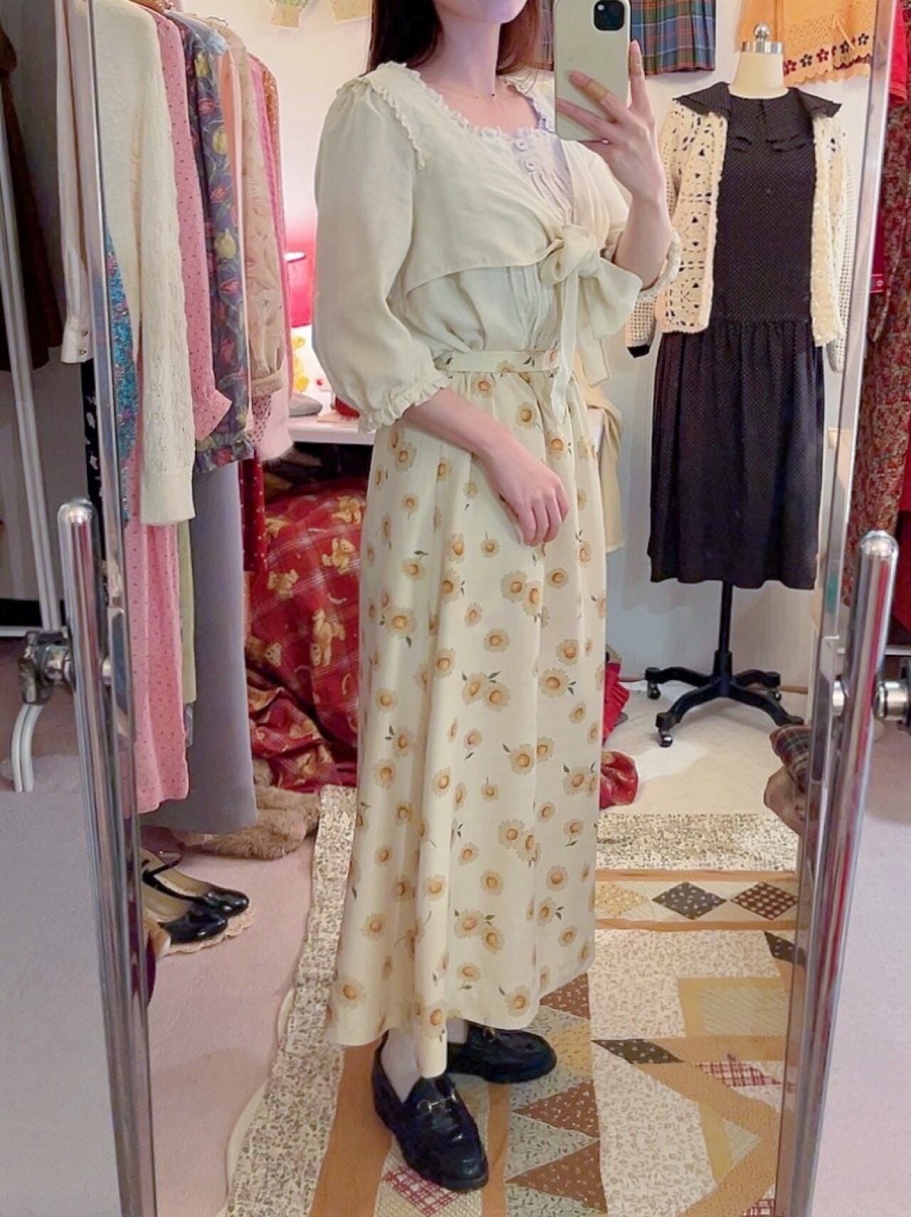 cream marguerite gather skirt