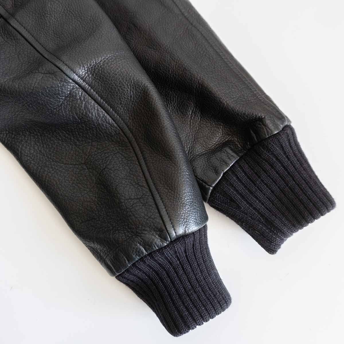 期間限定　417 EDIFICE レザー×ウール　メルトン　スタジアムジャンパー 期間限定 417 EDIFICE レザー×ウール メルトン スタジアムジャンパー