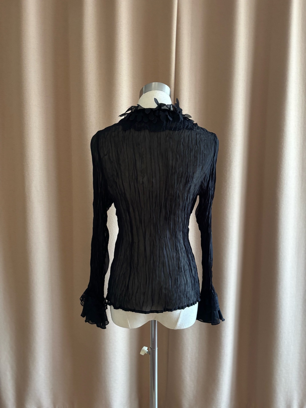 elegance mode black sheer tops-4876-9