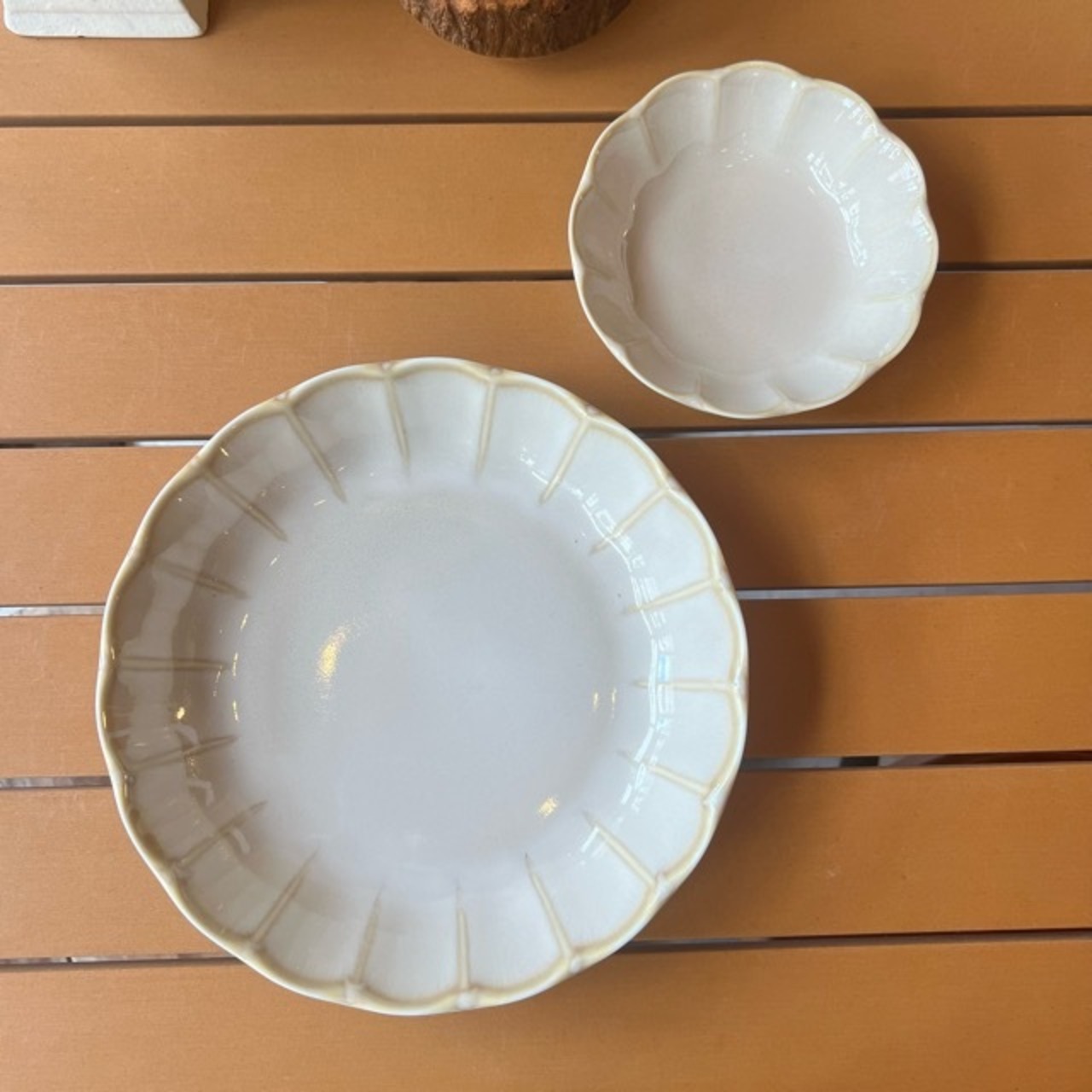Vintage深皿　White　美濃焼　白　ケーキ皿　ボウル　パスタ皿　深皿　和食器　陶器　織部