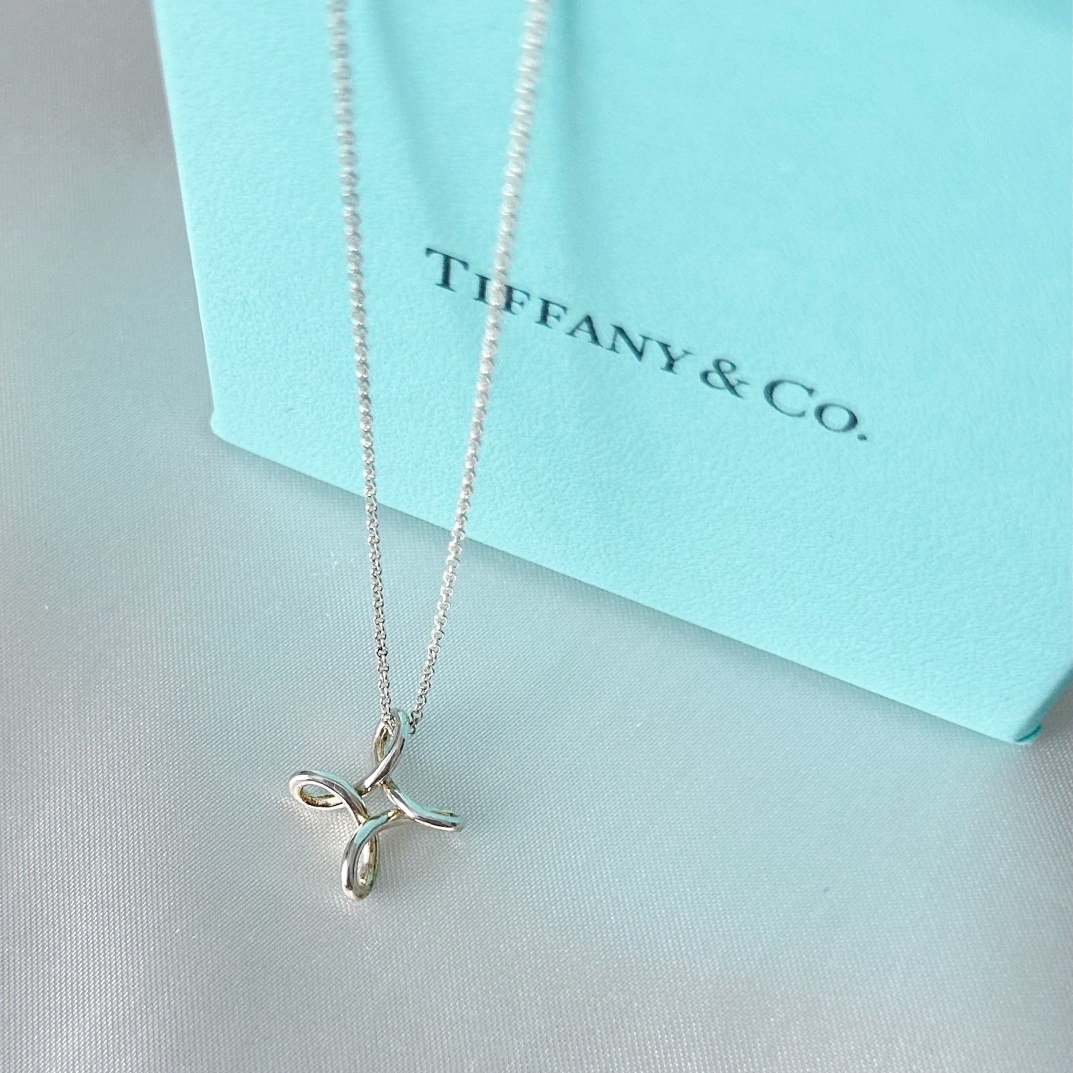 【T7136】Tiffany&Co. Infinity cross necklace/silver925/ティファニー/ネックレス
