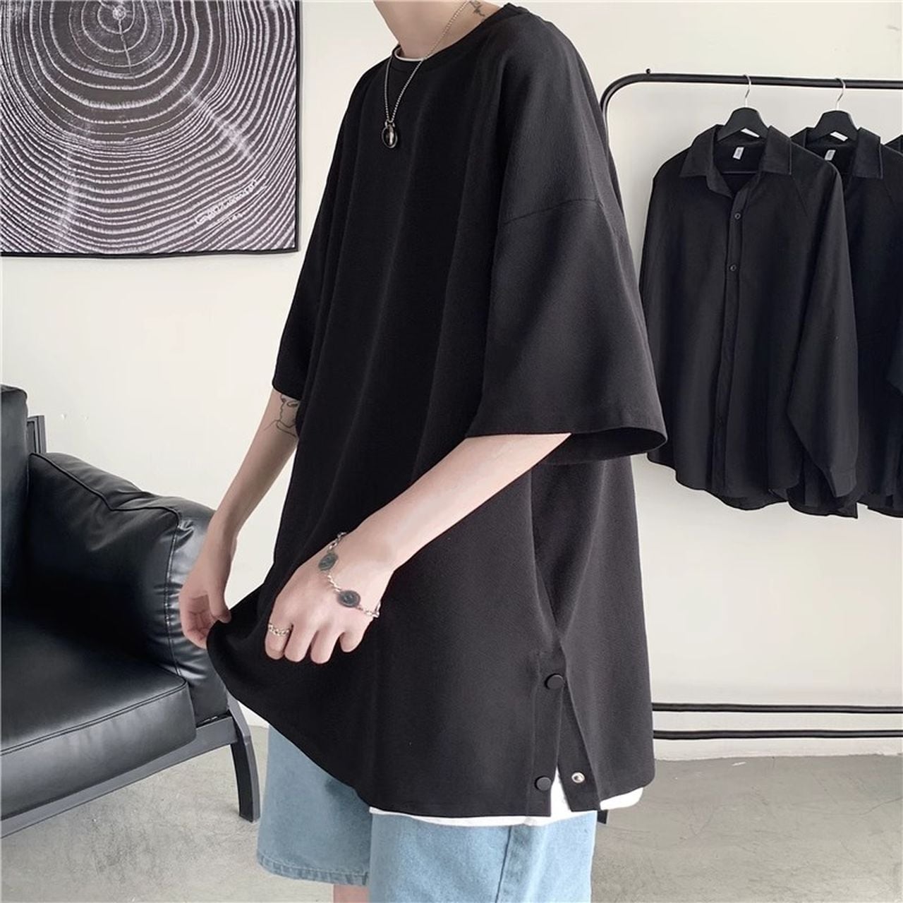 Button-down short-sleeve T-shirt(MT1594)