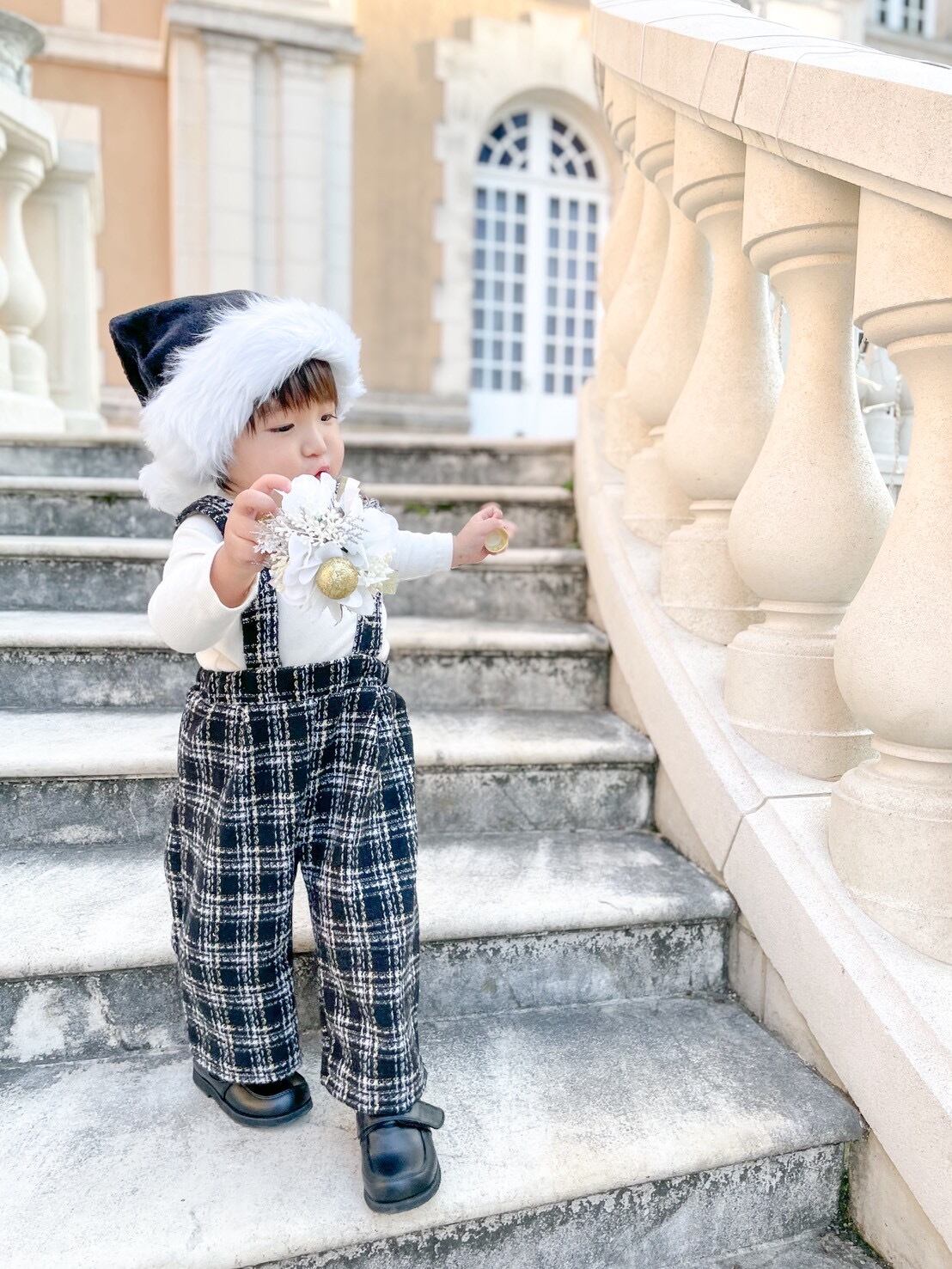 【 即納 】ブラックサンタ帽 - blue select