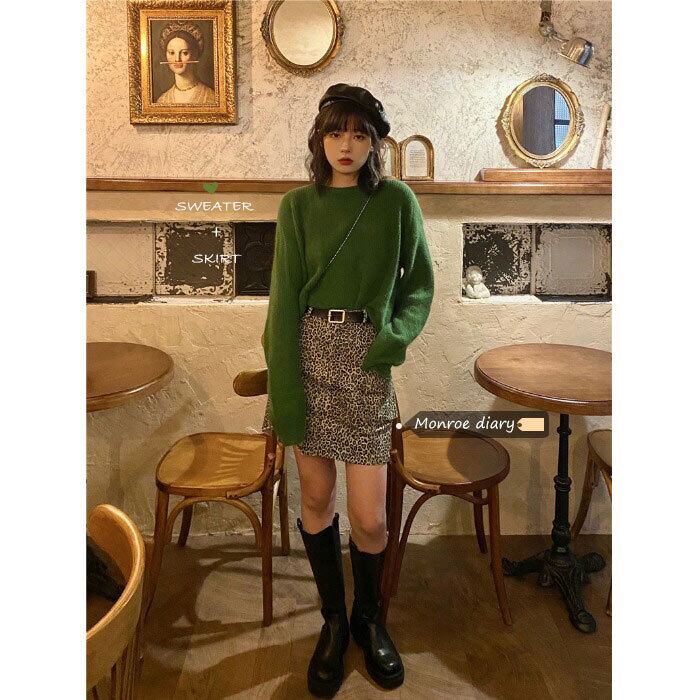 スタンダードスタイルセーター スカート オータムウィンター薄手 レトロ 秋物 冬物 モンロー76967554170