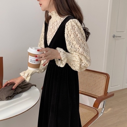 レースインナーベルベットワンピース U63 Udresser